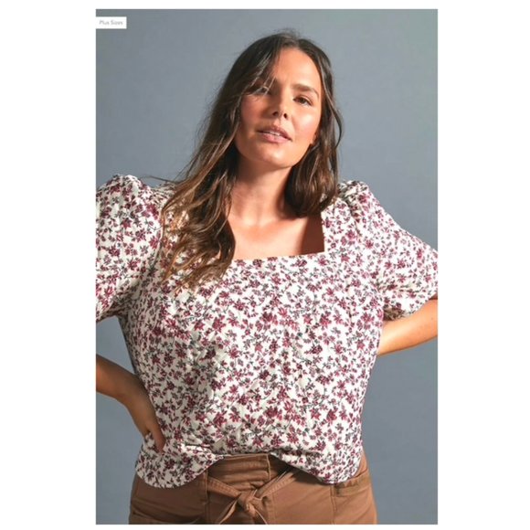 NWT Anthro red and white floral quilted blouse 2X - Picture 2 of 11